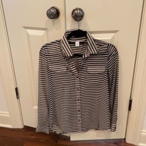 Black and cream striped top